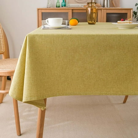 

UMMH Faux Linen Rectangle Tablecloth 55x87 Inch Stain and Wrinkle Resistant Washable Polyester Table Cloth Square Table Cover Heavy Weight Soft Tablecloths Machine Washable