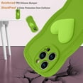 thumbnail image 4 of for iPhone 14 Pro Max Case Cute 3D Love Heart Curly Wave Shape Phone Cover Soft TPU Shockproof Full Camera Lens Protective Case for iPhone 14 Pro Max 6.7 Inch for Women Girl-Green, 4 of 12