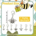 thumbnail image 2 of 28 Pcs 7 Styles Bees Charms with Lobster Clasp Antique Silver Tibetan Style Bees Stitch Markers Bee Clip-On Pendant for Decor & Jewelry Making, 2 of 6