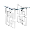 thumbnail image 2 of Contemporary Clear Glass End Table with Silver Stainless Steel Base, 2 of 4