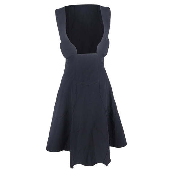 Pre-Owned Comme Des Garçons Pinafore Dress in Navy Blue Polyester