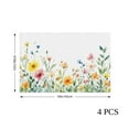thumbnail image 4 of AshasdS Watercolor Floral Linen Table Mats Set of 4 12x18 inch for Spring Summer Home Table Decor, 4 of 5