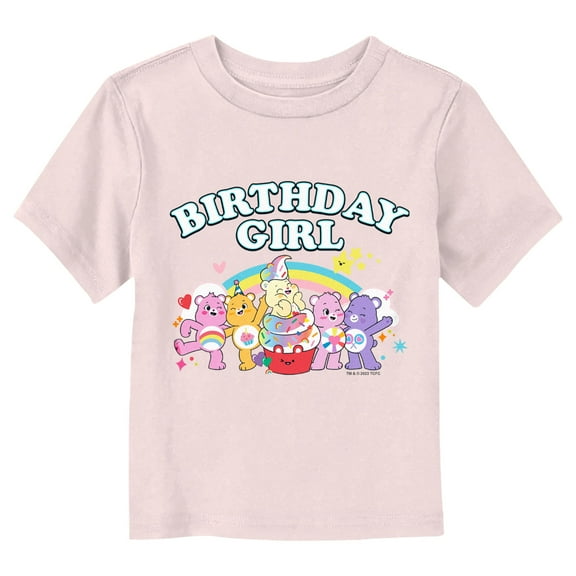 Toddler's Care Bears Birthday Girl Celebration Graphic Tee Light Pink 3T
