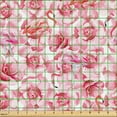 thumbnail image 2 of Ambesonne Roses and Flamingos Fabric by the Yard Upholstery, Pink Blooms, 2 Yards, Pink Salmon, 2 of 5
