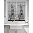 thumbnail image 2 of Grey Yak Bathroom Window Curtain, Bathtub Country Gray Vintage Art Light Filtering Coffee Kitchen Curtains, Bedroom Living Room Curtains 2 Panel 84"x63", 2 of 6