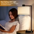 thumbnail image 4 of NATYSWAN Table Lamp for Bedroom Set of 2 with USB C+A Ports, Fully Stepless Dimmable Bedside Lamp with Linen Lampshade, Contemporary Lamp for Living Room Reading Office, 2 LED Bulbs Included (Black), 4 of 8