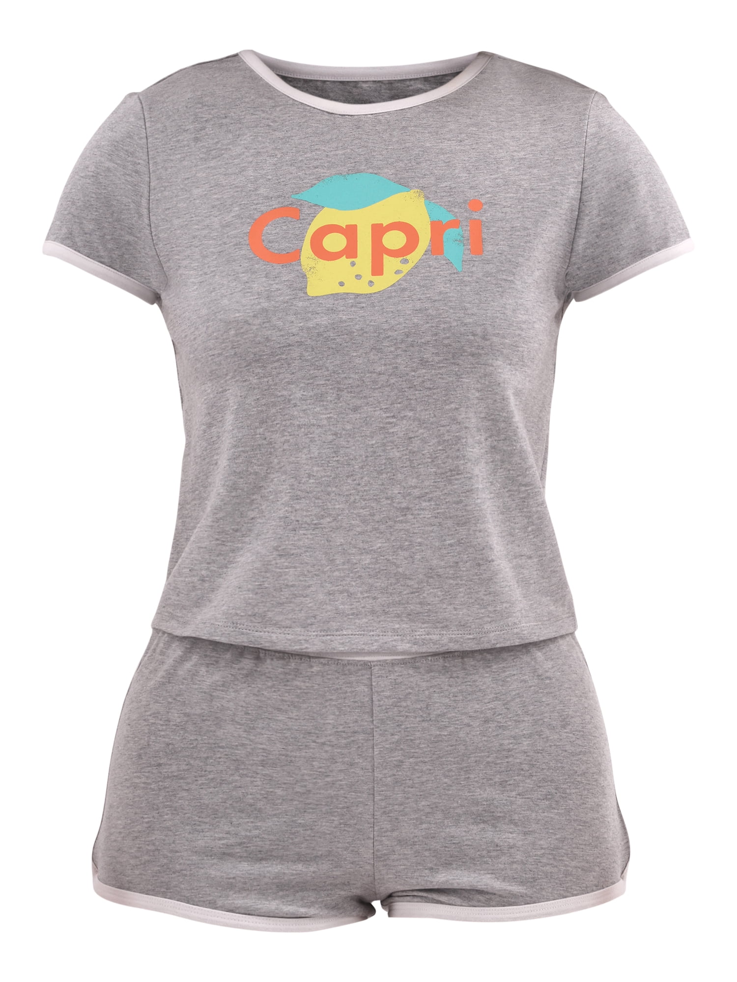 No Boundaries Tee and Shorts Sleep Set, 2-Piece, Women's