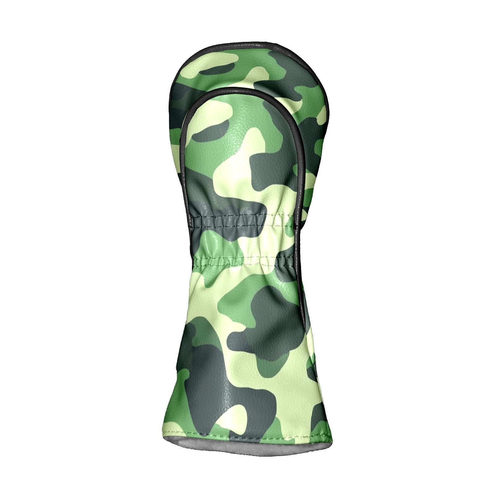 Golf Club Covers PU Leather Waterproof Head Covers for Fairway Woods Hybrids Green Camouflage Unisex Fits Most Brands
