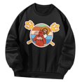 thumbnail image 3 of Sudadera de cuello redondo para mujer, ajuste holgado, elegante, estampado con gráfico, jersey de gran tamaño para viajes, adolescentes, niñas, salir, XL Yinane sudadera para mujer, 3 of 8