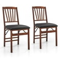 thumbnail image 1 of Costway 2 Pack Folding Dining Chairs Foldable Chairs with PVC Padded Seat & High Backrest, 1 of 10