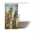 thumbnail image 2 of WOPOP Medieval Castle Shower Curtain, Vintage Style House City Buildings Polyester Fabric Shower Curtain Bathroom Sets 66x72 Inches, 2 of 3