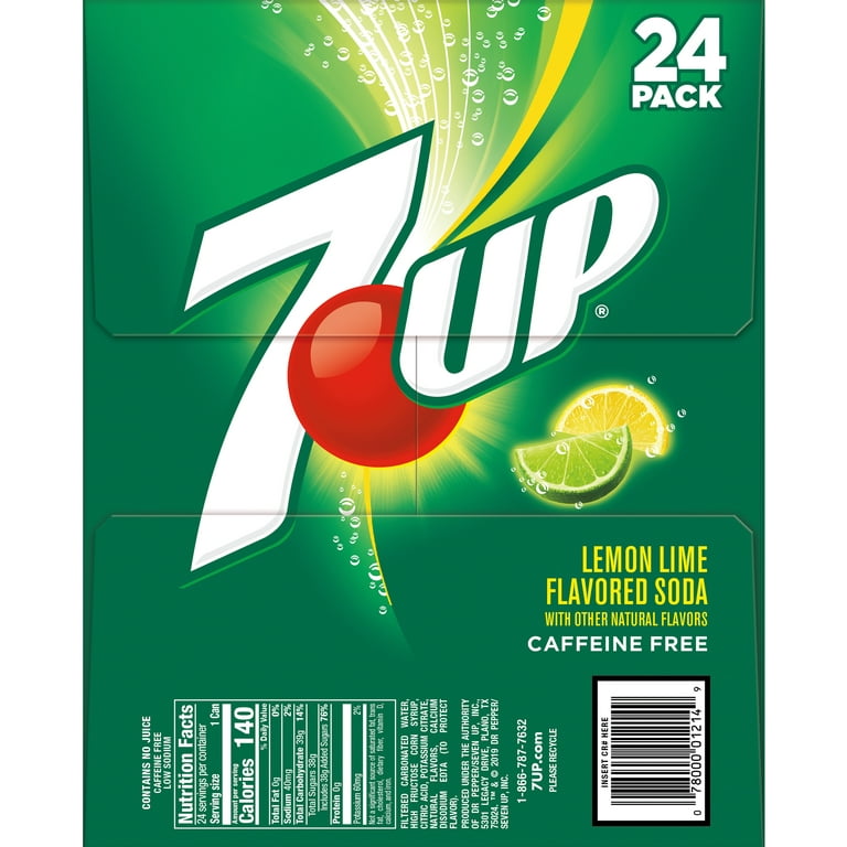7UP Caffeine Free Lemon Lime Soda Pop, 12 fl oz, 24 Pack Cans 