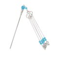 thumbnail image 1 of Prettyia Hanfu Kimono Cosplay Drama Beads Hermosa borla Pin de pelo para niñas lago azul Sunnimix Palo de pelo chino antiguo, 1 of 8