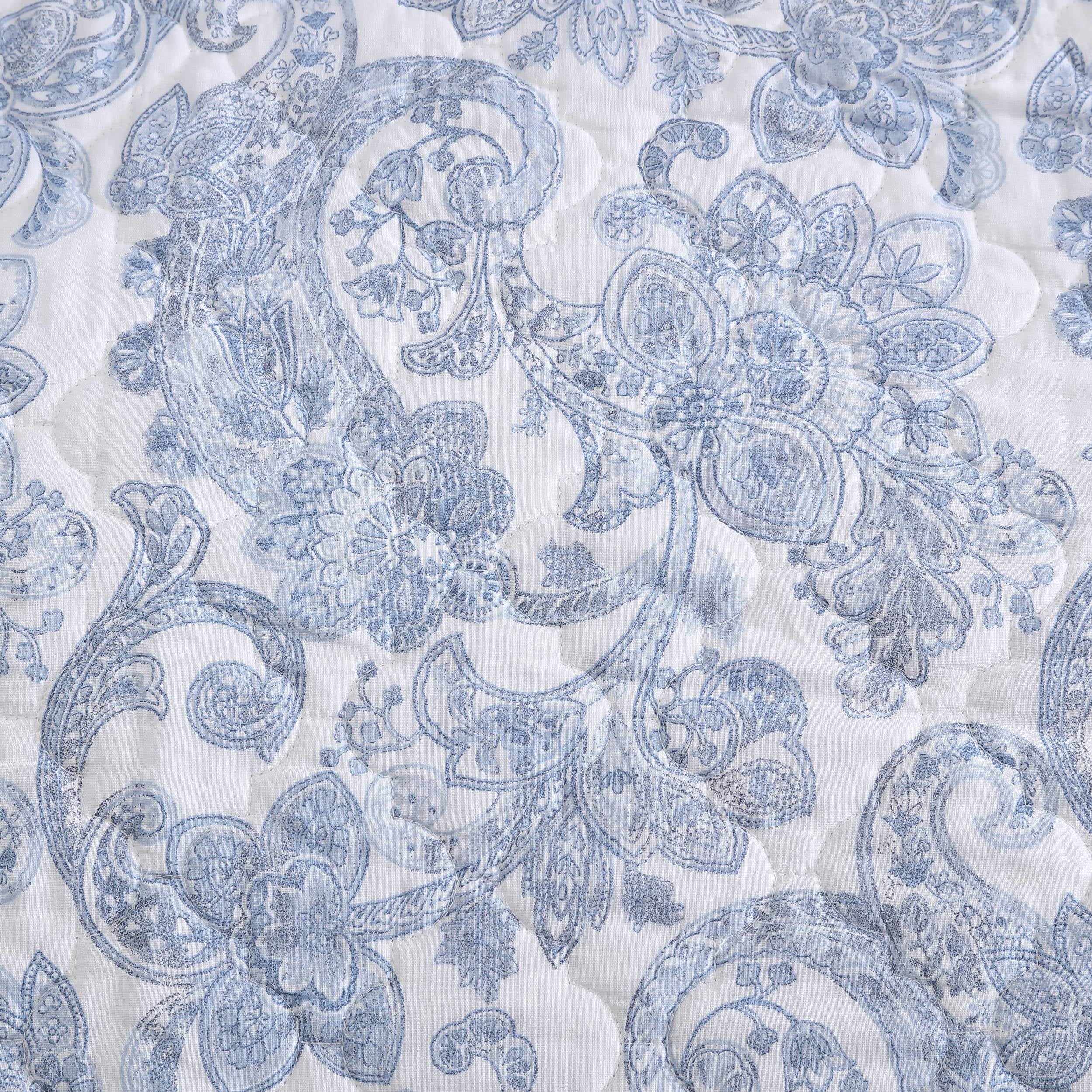 Stone Cottage Field Of Paisley Blue Cotton Full/Queen Quilt Set