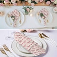 thumbnail image 3 of Retro Stripe Bows Cloth Napkins Set of 4 Pink Bow Heart Linen Texture Soft Washable Square Dinner Napkins for Party Wedding Restaurant Hotel Cocktail 20x20 Inch, 3 of 9