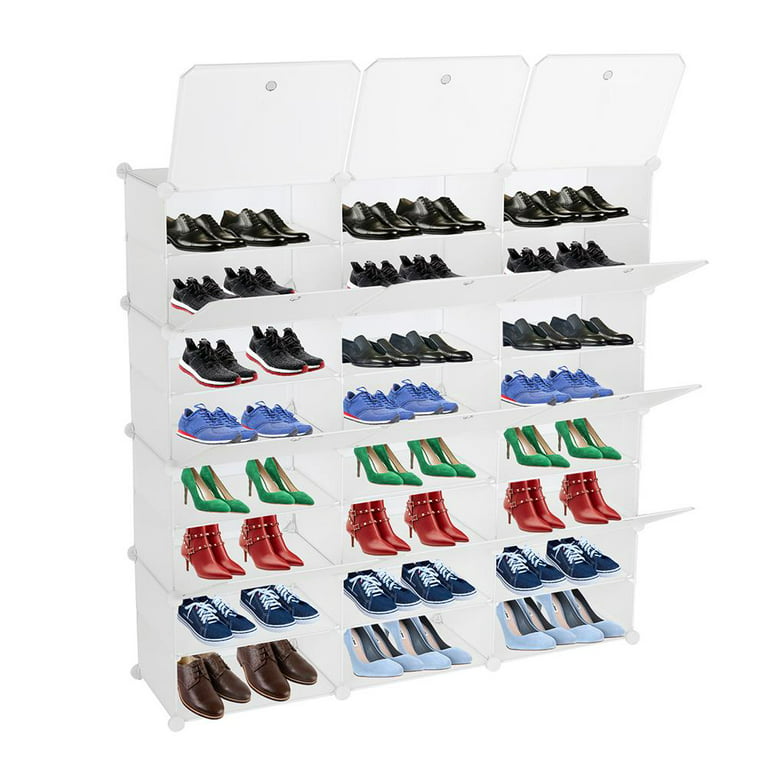 Ubesgoo 12 Tiers Shoe Rack Shelf 36 Cubes Shoe Storage Cabinet 72 Pairs Shoe Storage Organizer for Entryway Hallway Bedroom Living Room, White