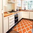 thumbnail image 6 of Ottomanson Non-Slip Area Rug for Living Room 3'3" x 5' Durable Low Profile Carpet, Orange Trellis, 6 of 8