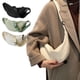 thumbnail image 1 of Bandolera de nylon en forma de media luna para mujeres hombres | Bolsa mensajera ligera de viaje, correa ajustable, impermeable, compacta 17x14x8cm, blanca verde negra, 1 of 6