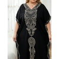 thumbnail image 5 of Edolynsa Plus Size Moroccan Kaftan Dress for Women Embroidery Caftan Tunic Maxi Beach Dresses Bathing Suit Cover up Sleepwear, 5 of 9