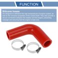 thumbnail image 4 of Unique Bargains 1 Set 25mm 0.98" ID 90mm 3.54" Length 90° Red Car Silicone Hose with Clamps Universal, 4 of 7