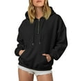 thumbnail image 2 of BOBOGOJP Oversized Hoodies for Women V Neck Half Zip Womens Sweatshirts Fall Pullover 2025 Winter Outfits Fashion Y2k Clothes Black for Size XXL, 2 of 5