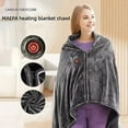 thumbnail image 5 of Fymlhomi USB Heated Blanket Wrap, Luxury Flannel Wearable Heated Throw Blanket with Buttons Ultra Warm Heating Neck and Shoulders Shawl for Home Office&Outdoor Use (31.5 * 59in) Grey Electric Blanket, 5 of 5
