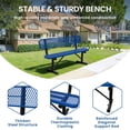 thumbnail image 2 of AwayHome 6ft Heavy Duty Mesh Metal Outdoor Park Bench with Backrest & Steel Frame,Blue, 2 of 7