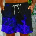 thumbnail image 2 of Leesechin Beach Shorts for Men Men's Flame Printing Special Print Hawaiian Casual Trouser Shorts Pant, 2 of 9