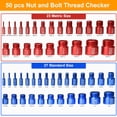 thumbnail image 4 of Tuerca y tornillo Thread Checker Comfylichi, 50 unidades (27 estándar y 23 métricas), 4 of 7