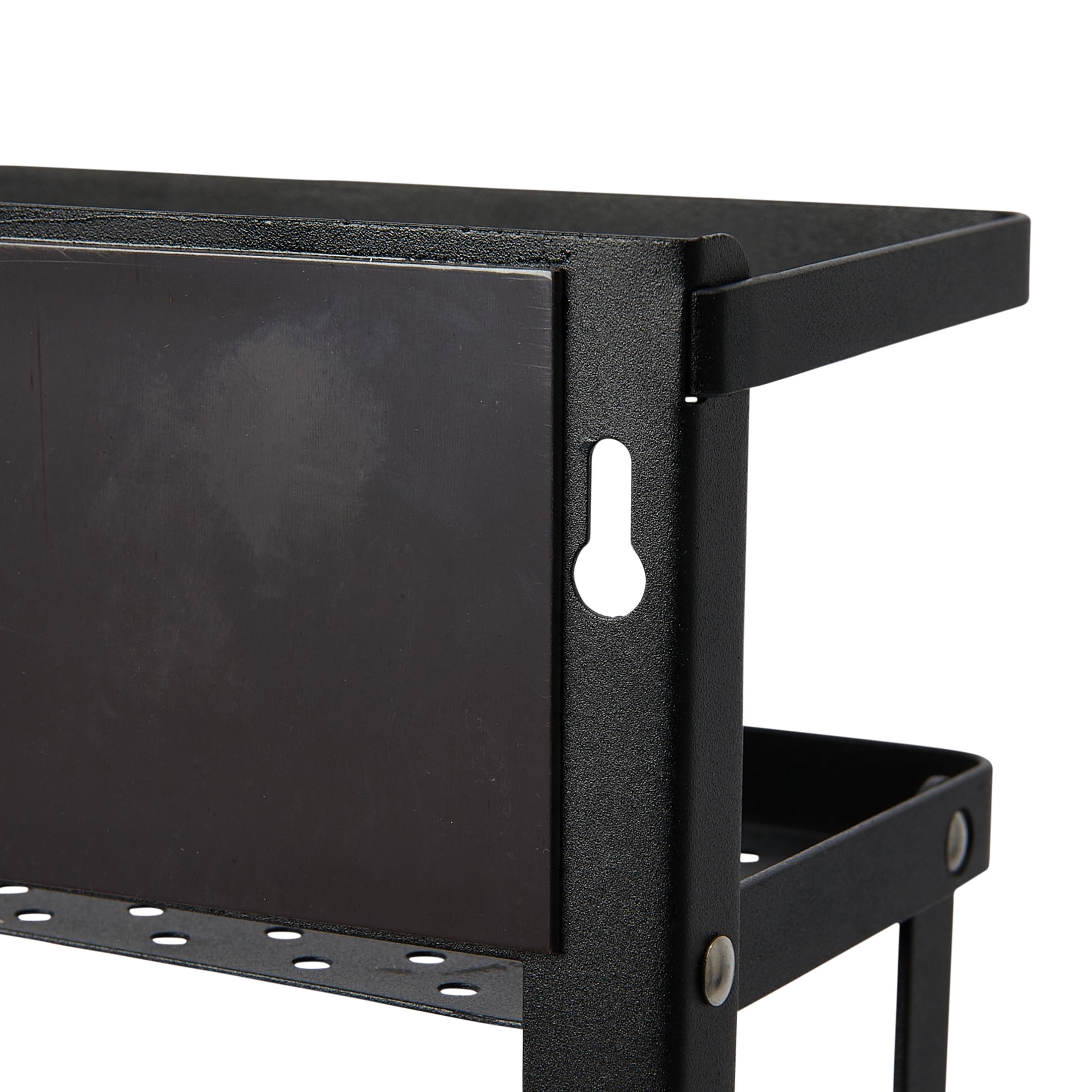 Household Essentials Metal Magnetic Organizer with Paper Towel Holder, Black