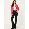 thumbnail image 2 of DARING DIVA Plaid Tweed Long Sleeve Open Front Blazer M Hot Pink, 2 of 6