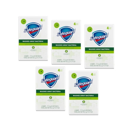 Safeguard Aloe Vera Antibacterial Deodorant Bar Soap 4Oz. 4 Count - Pack of 6