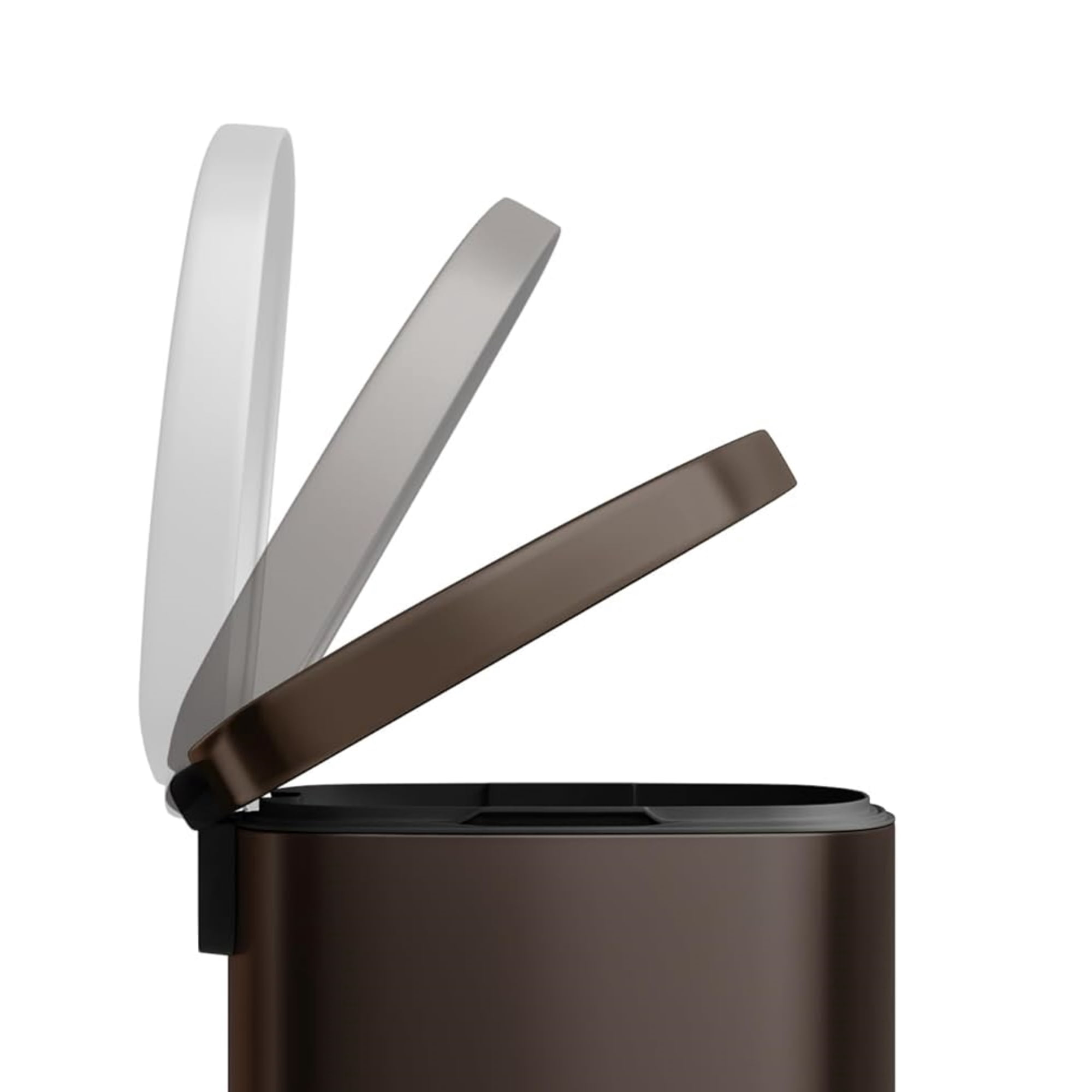 Garvee 13.2 Gallon Stainless Steel Kitchen Trash Can with Lid, 1 Inner Bucket, Brown