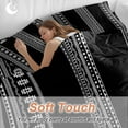 thumbnail image 4 of Boho Geometric Bedding Duvet Cover Set King Size 4 Pieces Bohemian Abstract Art Tribal Black Bedding Set with Zipper Closure, 1 Comforter Cover 92x106 Inches 1 Flat Sheet & 2 Pillow Cases, 4 of 7
