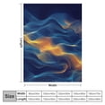 thumbnail image 4 of WERPE Gold and Blue Abstract Art Flannel Blanket Lightweight White, 4 of 6