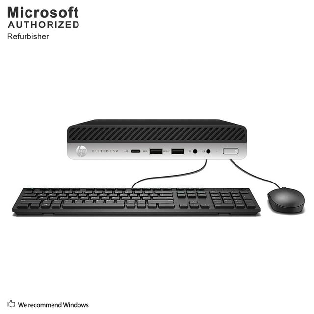 HP EliteDesk 800 G3 Mini PC de Bureau, Intel Core i5-6500T 2.5GHz, 16G DDR4, 512 Go SSD, DP, Support 4K, WiFi, Clavier & Souris, Windows 10 Pro 64 Bits-Multi-Langue(EN/ES/FR)-Reconditionné