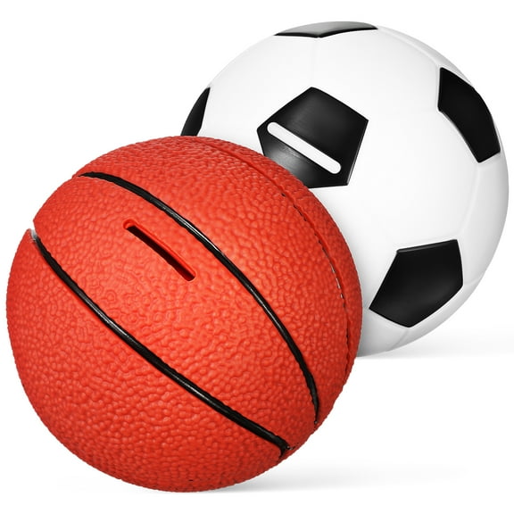 Monyance piggy bank for kids Sports Themed Piggy Banks for Kids - Soccer & Basketball(5.51X5.51X5.91Inches)