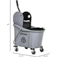 thumbnail image 3 of 21.25" L x 16.25" W x 36" H Large Cleaning Bucket with Wheels for Easy Cleaning, Commercial Rectangular Mop Bucket (Gray), 3 of 8