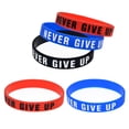 thumbnail image 3 of Silicones Inspirational Band with Unique Messages Never Give Up Letter Bracelet, 3 of 11