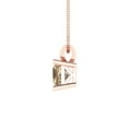 thumbnail image 3 of 3 cctw Yellow Moissanite Rose Gold Plated Pendant with 16" Box Chain (8.0mm, Princess Cut), 3 of 6