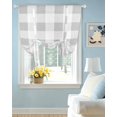 thumbnail image 2 of Grey Plaid Tie Up Curtains for Window, Thermal Insulated Balloon Shade Adjustable Rod Pocket Curtains Valance Panels for Kitchen Bathroom Cafe 52 x 45 Spring Summer Farmhouse Buffalo Checkered, 2 of 6