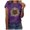 Purple, variant on Women's Plus Size Short Sleeve Letter Printing O-Neck Loose T-Shirt