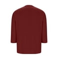 thumbnail image 6 of Women's Plus Size 3/4 Length Sleeve Round Neck Tee Shirt with Pockets Casual Spring Summer Basic Solid Loose Tunic Tops, 6 of 7