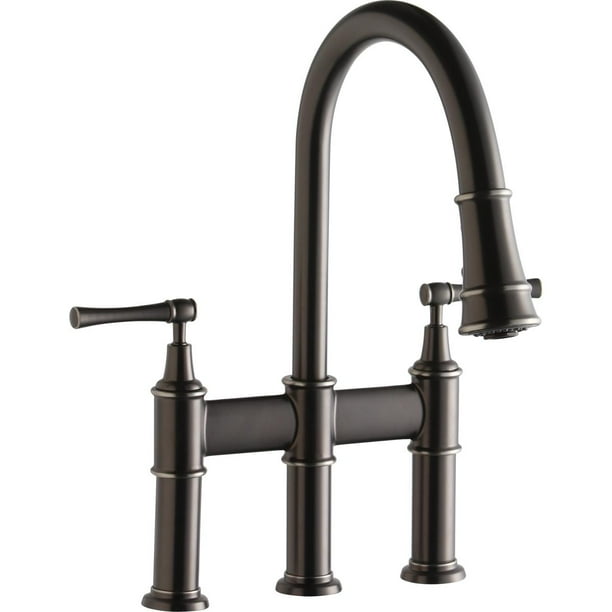 Elkay LKEC2037AS Elkay Explore Three Hole Bridge Faucet with Pulldown