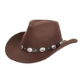 thumbnail image 2 of Sombrero de vaquero occidental, sombrero clásico versátil para disfraz, sombrero protector solar, sombrero de jazz para Café estilo B, 2 of 9