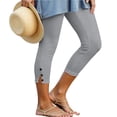 thumbnail image 2 of Mifsaly Cropped Leggings for Women Button Detail Soft Stretchy Capris Casual Summer Vacation Everyday Wear Clothes 2026, 2 of 6