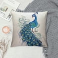thumbnail image 2 of GOSMITH  Peacock Throw Pillow Cover Blue Feather Neck Bird Peacock Square Throw Pillows Decorative for Bedroom,Sofa,Home,Office, 2 of 5