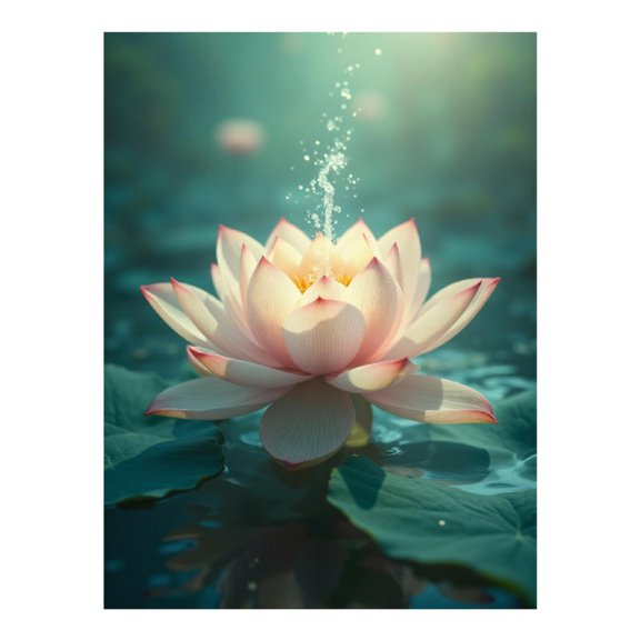 Diamond Art Kit for Adults, Elegant Lotus Blossom Serenity Diamond Painting for Adults Beginners, DIY Diamond Art Painting Kits, 5D Diamond Painting Crafts for Home Decor 12x16 Frameless