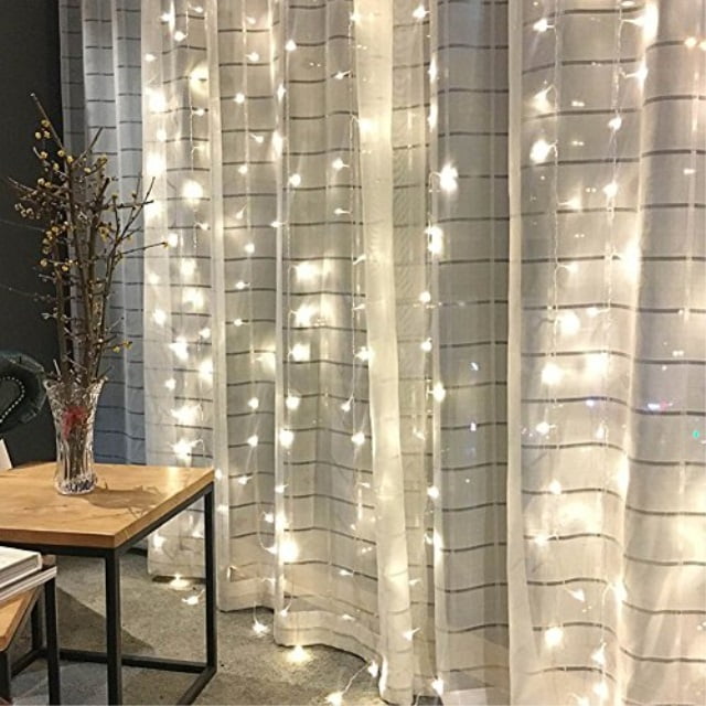 300 LED Window Curtain String Lights Fairy Starry for Bedroom Wedding Parties Garden Indoor Outdoor Patio Wall Decorations-Warm White,UL Certification guangzhou luose youxian gongsi 