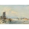thumbnail image 3 of Johan Barthold Jongkind 14x11 Black Modern Framed Museum Art Print Titled - Winter Scene in Holland (1871), 3 of 5